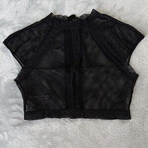 Victoria's Secret Black Mesh Crop Top